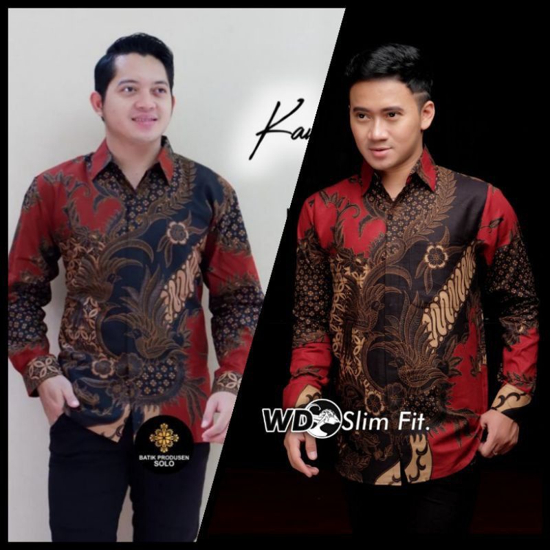 BATIK PRIA LENGAN PANJANG SIZE M L XL XXL BSWART BATIK HRBO26 KENONGO HEM