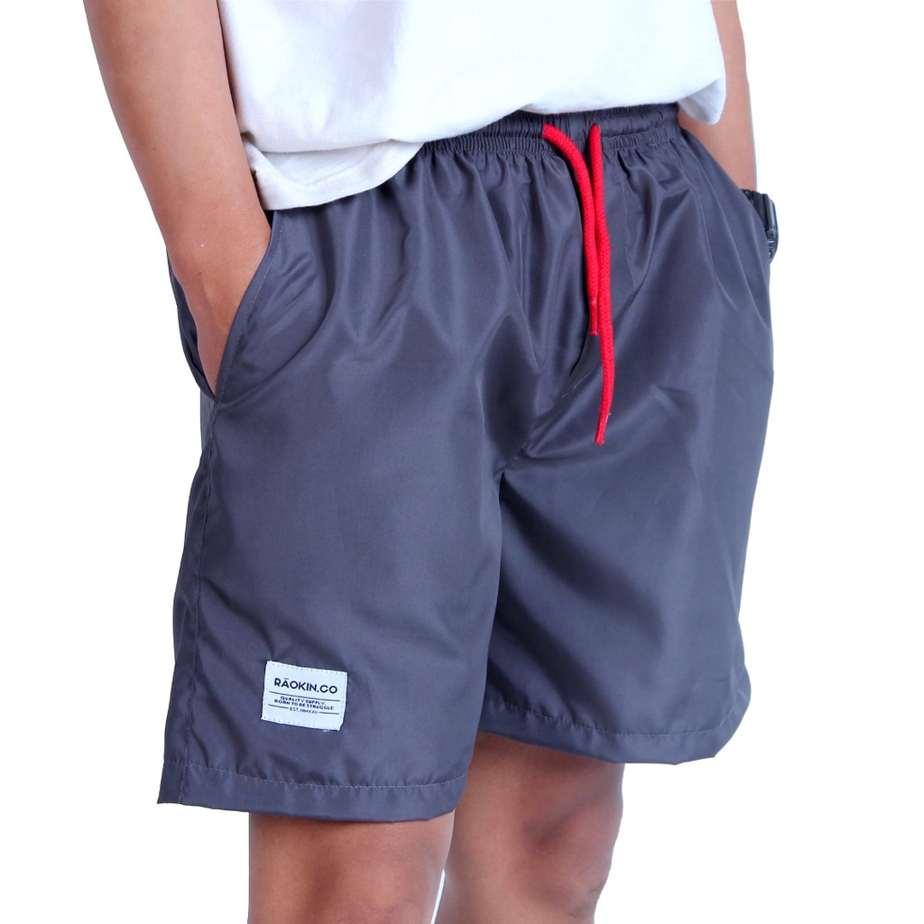 Raokin Celana Pendek Pria Boardshort Distro Dark Charcoal