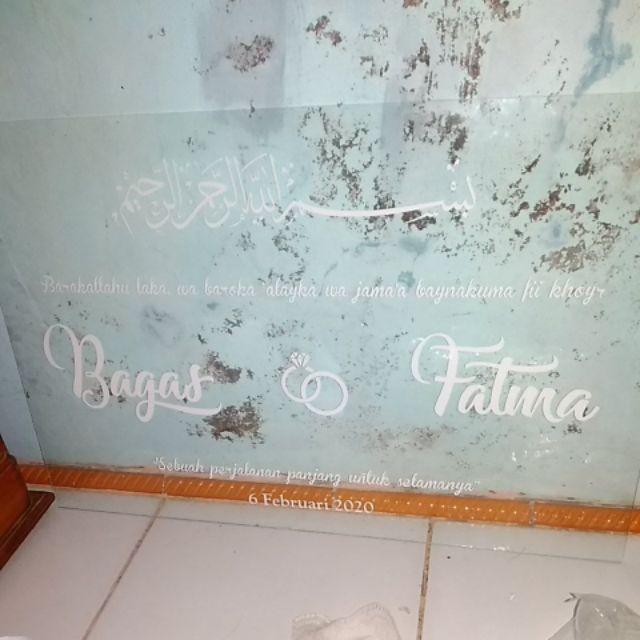 Stiker Custom Decal Papan Welcome Board Lamaran Nikahan Wedding Engagement Dengan Doa Pengantin
