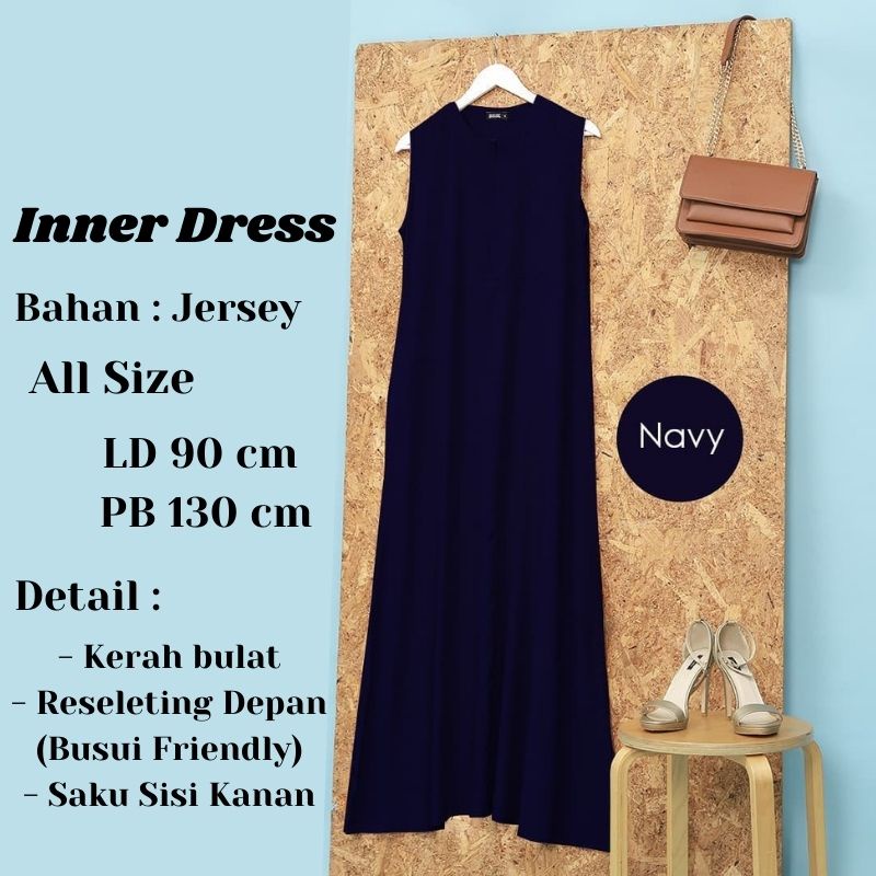 Inner Dress Tanpa Lengan Manset Polos Inner Dress Hitam Inner Tanpa Lengan Inner Panjang Busui Inner Panjang Span Inner Lengan Pendek Inner Panjang Polos Inner Dress Termurah Inner Dalaman Baju Inner Dress Bahan Jersey  FH11