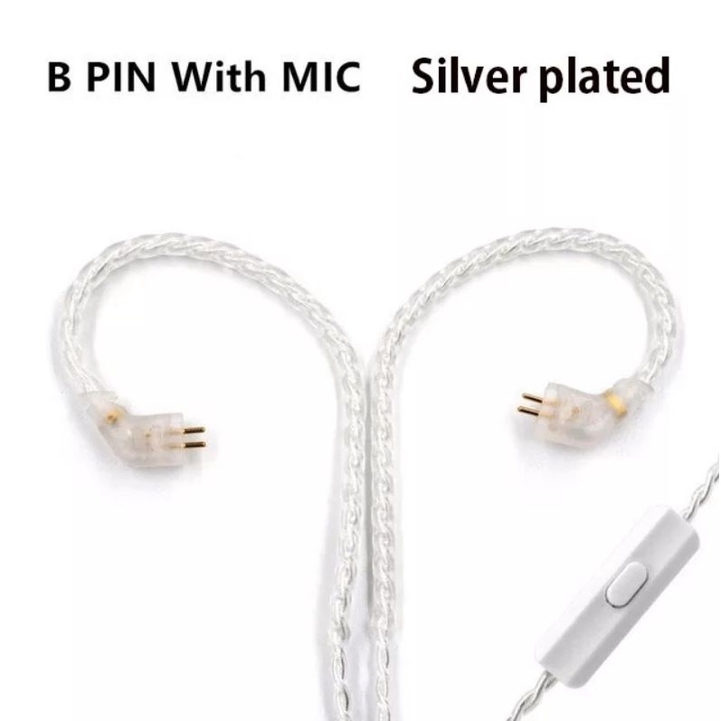 Kabel KZ Copper Type B/C Dark/Light Copper Oxygen High Purity KZ ZSN Pro X KZ EDX KZ ZST X-B Mic Braided Silver