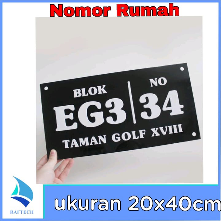 Nomor Rumah Akrilik | 40 x 20 cm