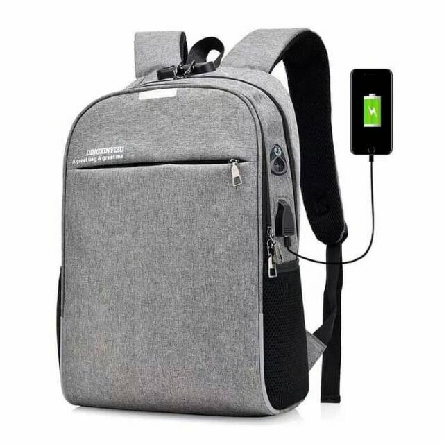 Tas Ransel Laptop Anti Maling USB Port Charger + Security Lock + Headset Port Smart Backpack