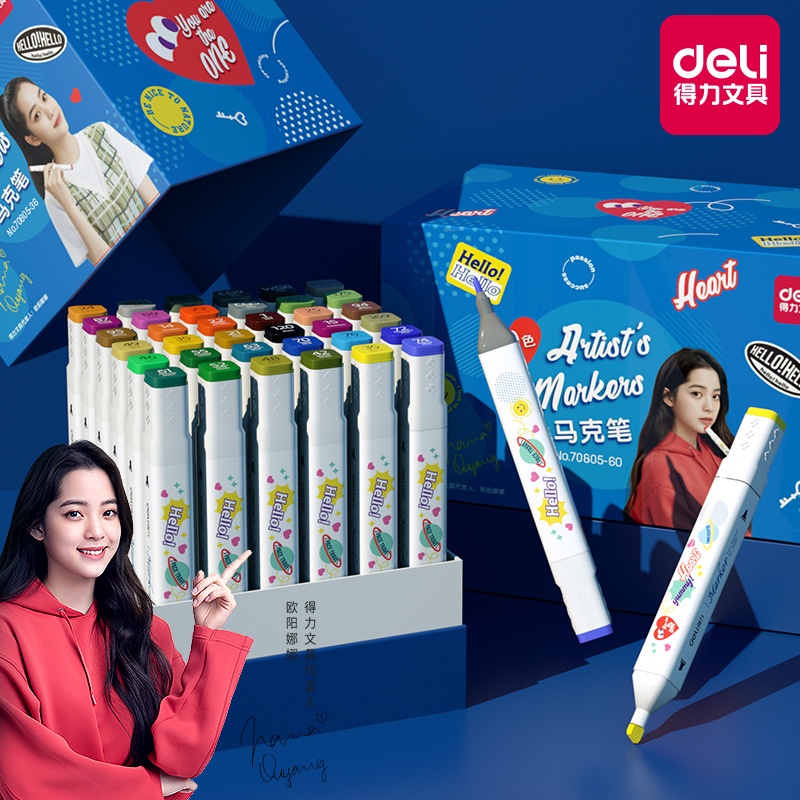 

Deli Color Marker / Spidol Warna Double Tip 24/36 Warna 70805