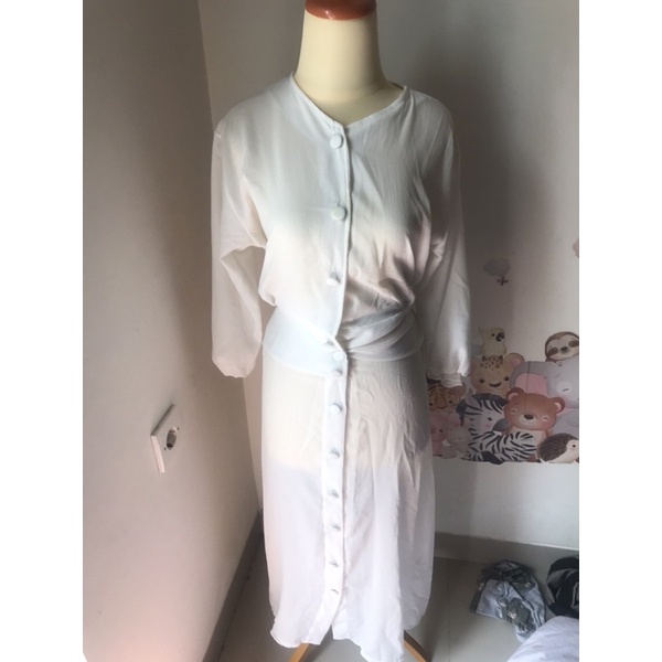 blouse crop dan rok panjang set