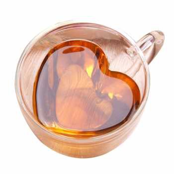 Original Gelas kopi double wall cangkir kopi teh double wall coffee glass mug double wall unik-Cangkir Cinta 150ml