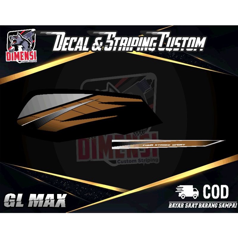 CUSTOM STIKER STRIPING VARIASI HONDA  GL PRO / GL MAX TEMA ORI VARIASI 026