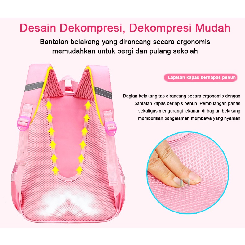 LNR Shop S-001 S-002 S-003 S-007 S-008 Tas Sekolah Import Anak Perempuan TK - SD Kelas 1 2 3 4 5 6 Ransel School Bag Anak Tahan Air Bahan Polyester Ringan Lembut Nyaman Sekolah Dasar Taman Kanak Cewek Playgroup Pre-K K1 K2 Kindergarten Tas Punggung