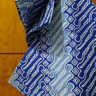  kain  batik cap 2warna biru  tua biru  muda  motif liris 1 