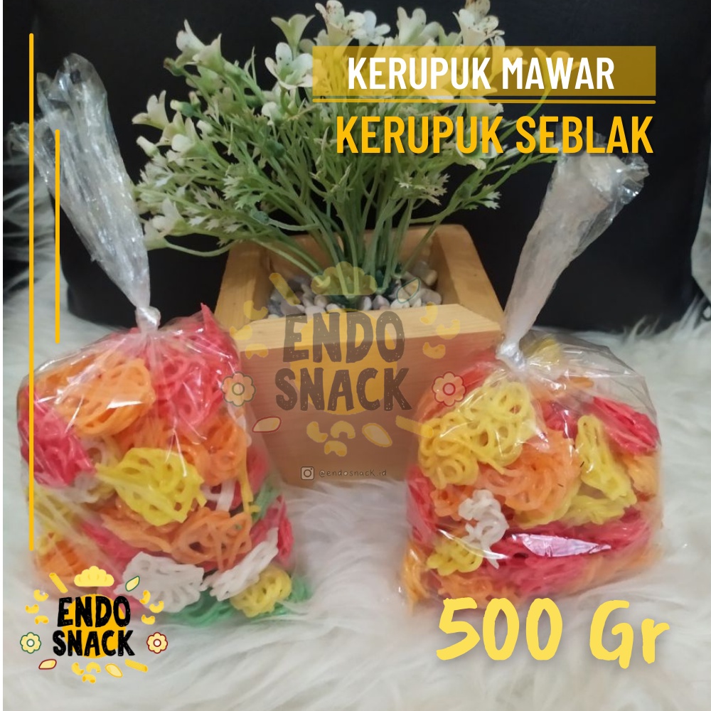 

500 Gr Kerupuk mawar untuk seblak, digoreng