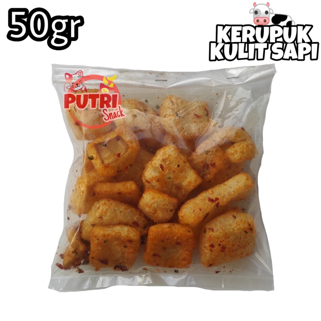 Kerupuk Kuli Sapi Dorokdok 50gr Kulit Sapi Asli Banyak Rasa Daun Jeruk