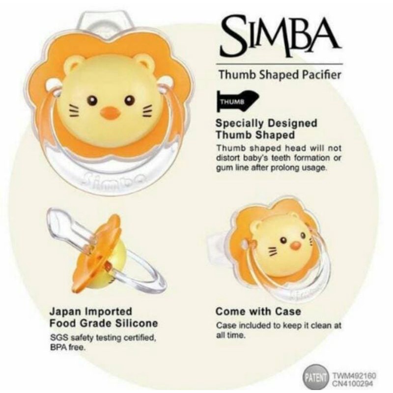 Simba Thumb Shaped Pacifier 0+M &amp; 6+M - Empeng Dot Bayi