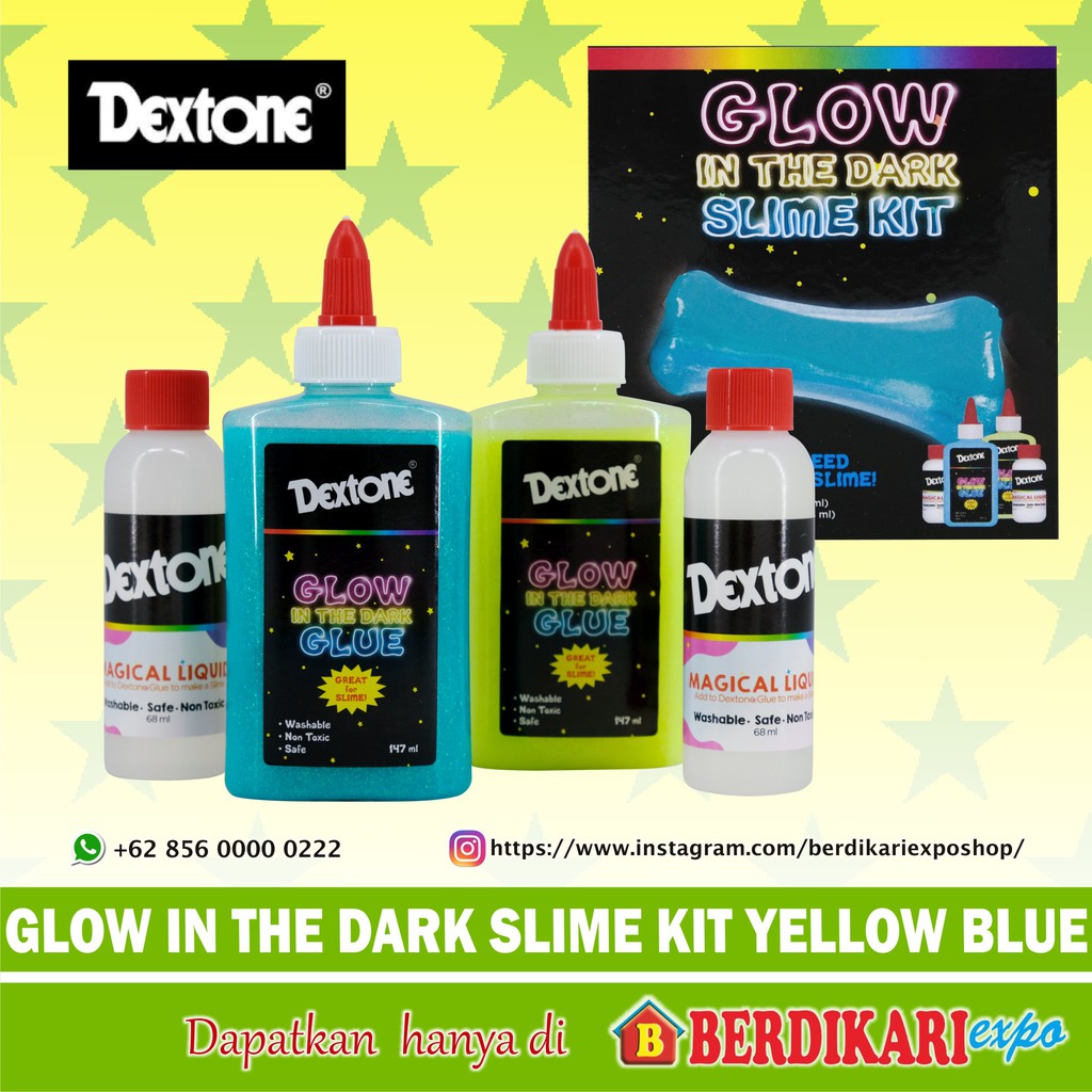 DEXTONE GLOW IN THE DARK SLIME KIT (BLUE)