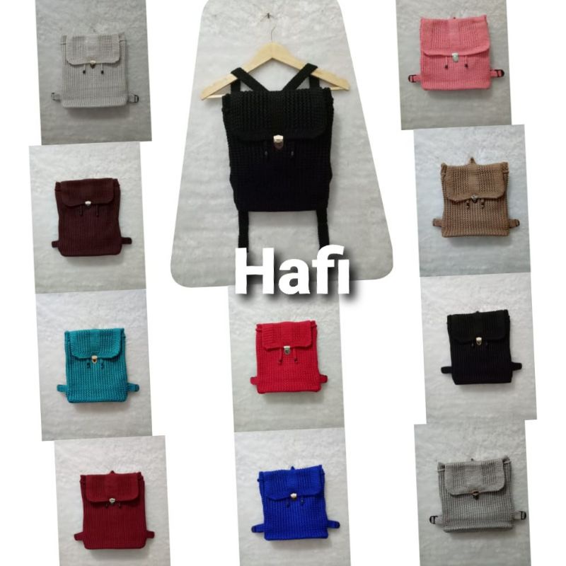 tas rajut ransel polos #tas rajut