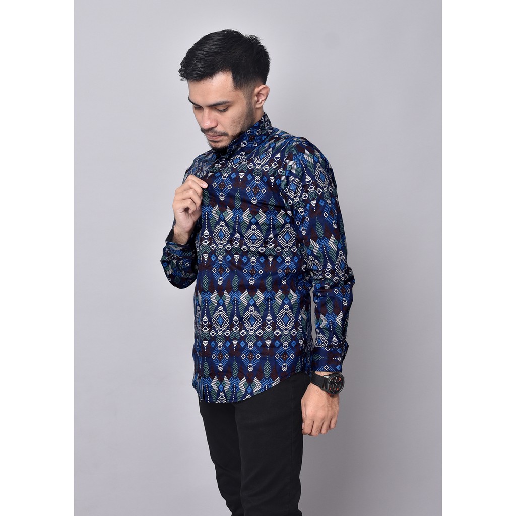 Babedo Kemeja Batik Pria Slim Fit Lengan Panjang Premium Motif Torpedo