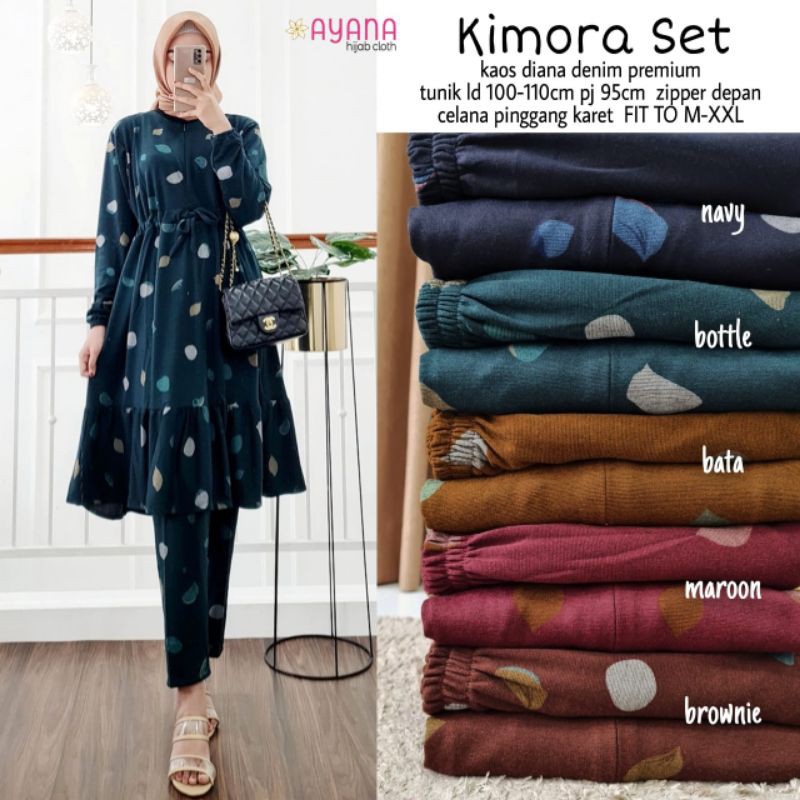 Kimora set // Kaos Diana denim premium tunik