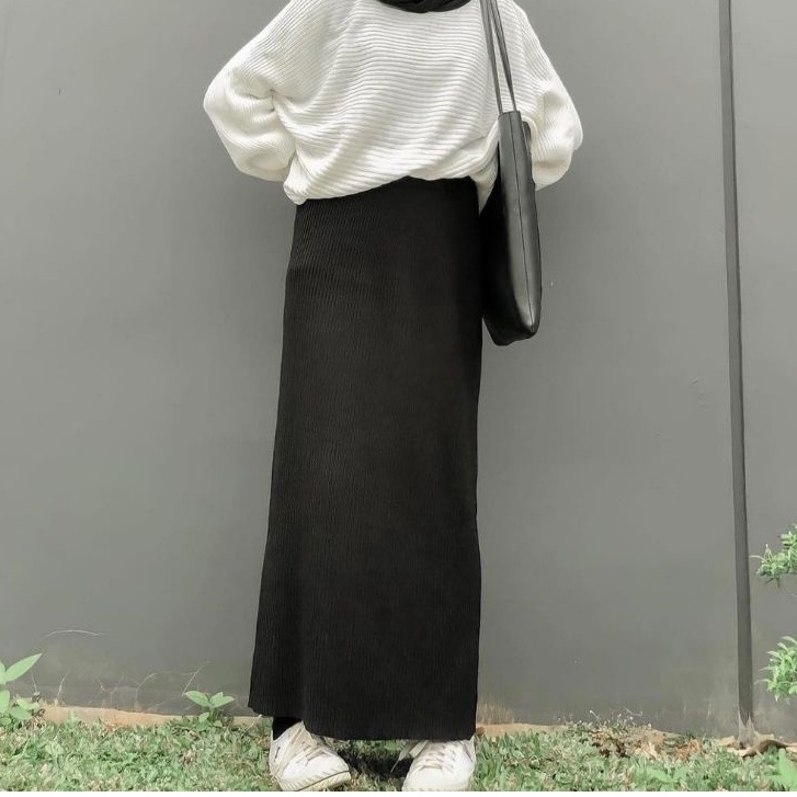 ROK SPAN RAJUT PANJANG/SPAN KNIT/ROK RAJUT