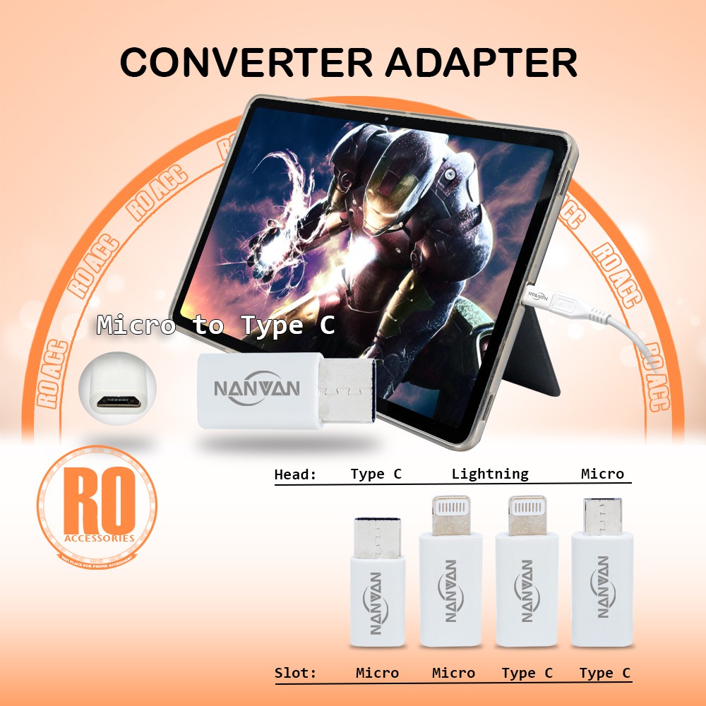 [RO ACC] NVN-C1 NANVAN SAMBUNGAN KONEKTOR CONVERTER MICRO USB TO TYPE C