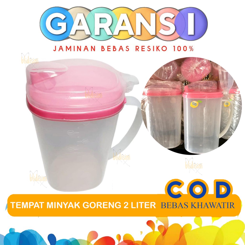 Golden Lemon Tempat Minyak Goreng 2 Liter / Wadah Minyak Goreng Plastik - Pink Jumbo