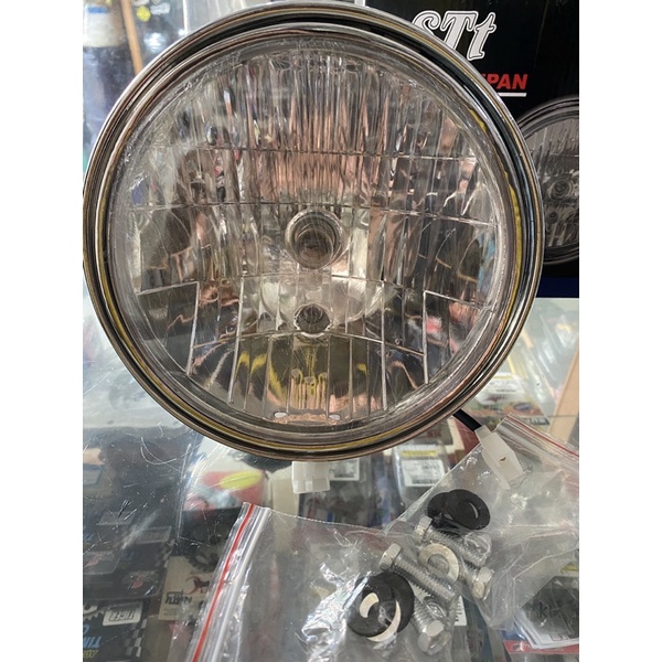 LAMPU DEPAN NINJA SS HEAD LAMP NINJA SS BULAT CHROME KW SUPER KOMPLIT BOLA LAMPU FITTING LAMPU