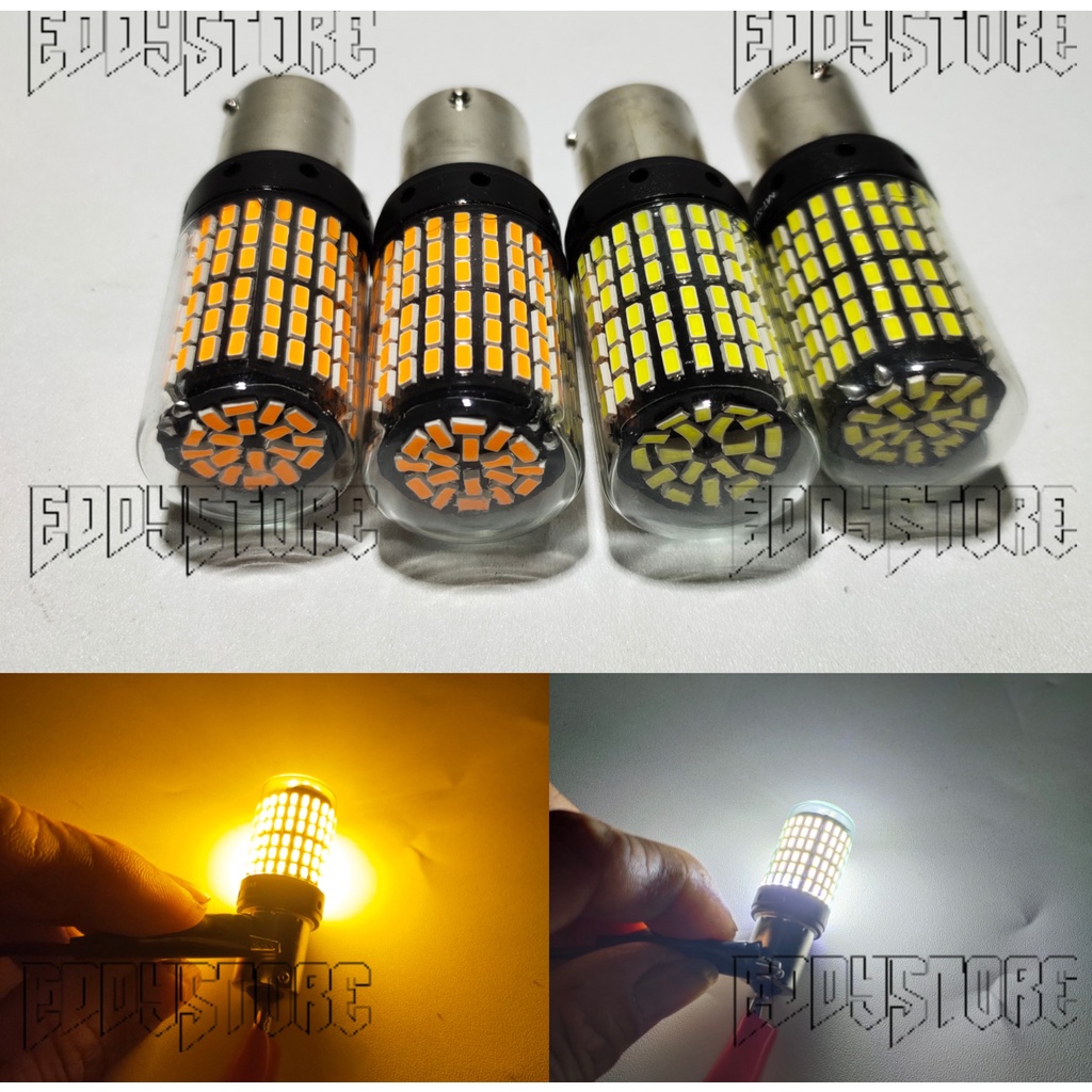 Lampu Led Sein kaki 1 lampu mundur canbus 180° 1156(BA15S) 144 LED