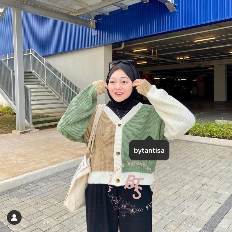 CARDIGAN RAJUT TWIST | OUTER OUTWEAR KNIT MIX WARNA KOMBINASI | CARDYGAN TEBAL PREMIUM HIGH QUALITY-3
