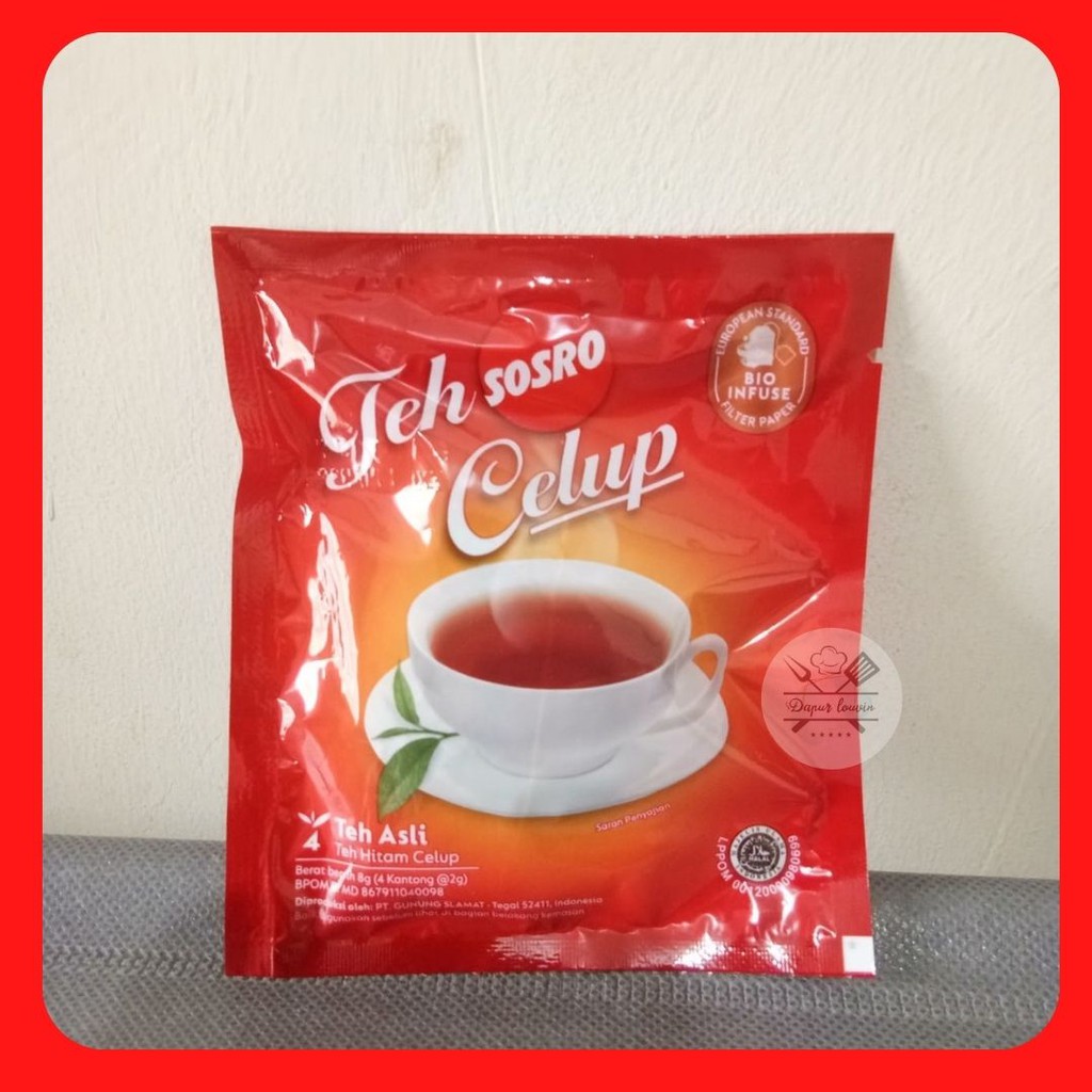 

Teh Sosro Celup Teh Asli Kemasan Sachet 8 Gram (Isi 4 Kantong Celup)