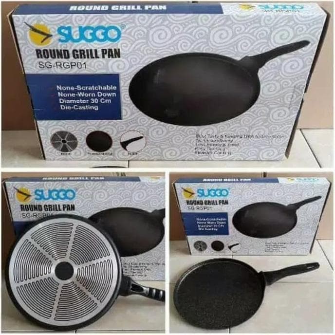 Suggo Round Grill Pan SG-RGP01 - Alat Panggang Serbaguna Anti Lengket