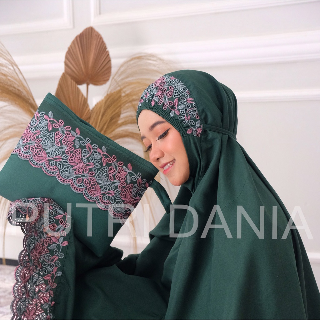 Putri Dania Mukena Dewasa Termurah Jumbo Premium Khadijah RENDA BORDIR KOMBINASI