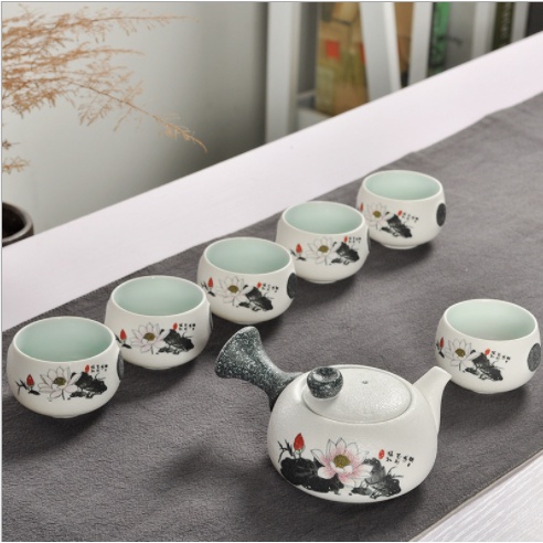 7 in 1 Classic chinese Tea Pot set Lotus Textured + Gift Box