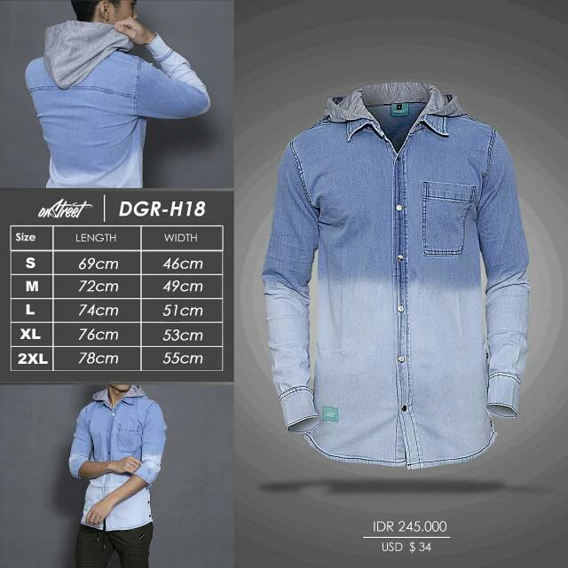 LONGDENIM GRDT HOODIE OS