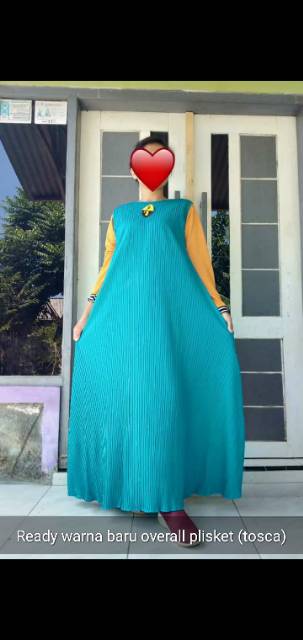 Overall plisket /long dress kutung plisket /yukensi plisket