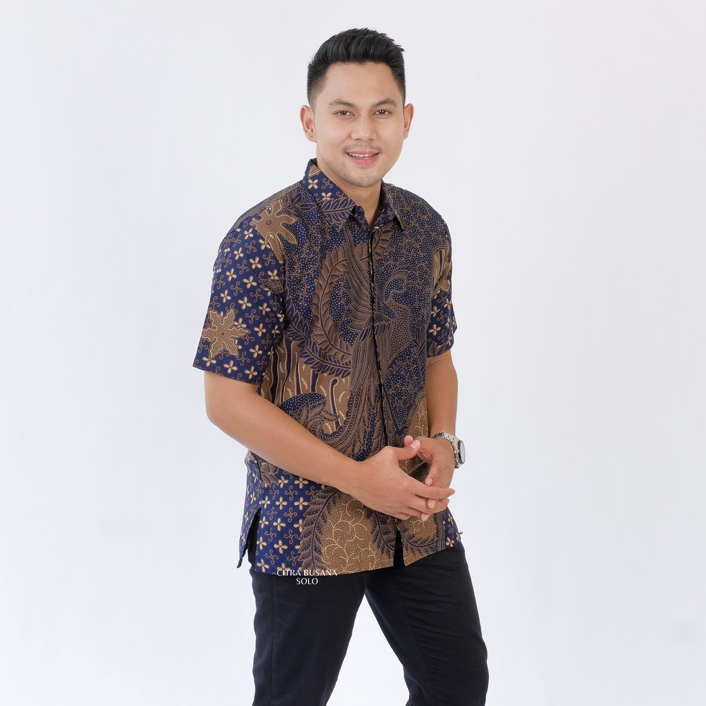 KENCONO DONGKER PENDEK Kemeja Batik Pria Full Furing Bahan Katun Primisima