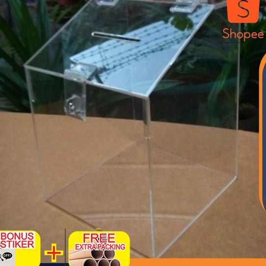 

Ready QDEDL kotak amal / saran acrylic - bening Elegan 71 Terlaris
