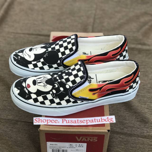 OBRAL VANS SLIP ON PREMIUM X DISNEY MICKEY MINNIE SNEAKERS