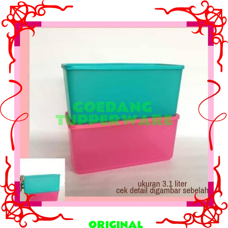 Tempat Makanan Tupperware Original- Toples Plastik Kulkas-Container Food (2pc)