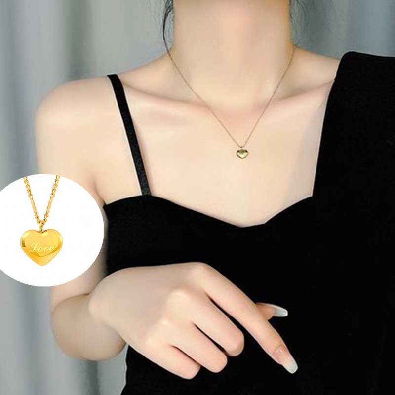 Kalung Rantai Choker Bahan Stainless Steel Warna Emas Untuk Wanita