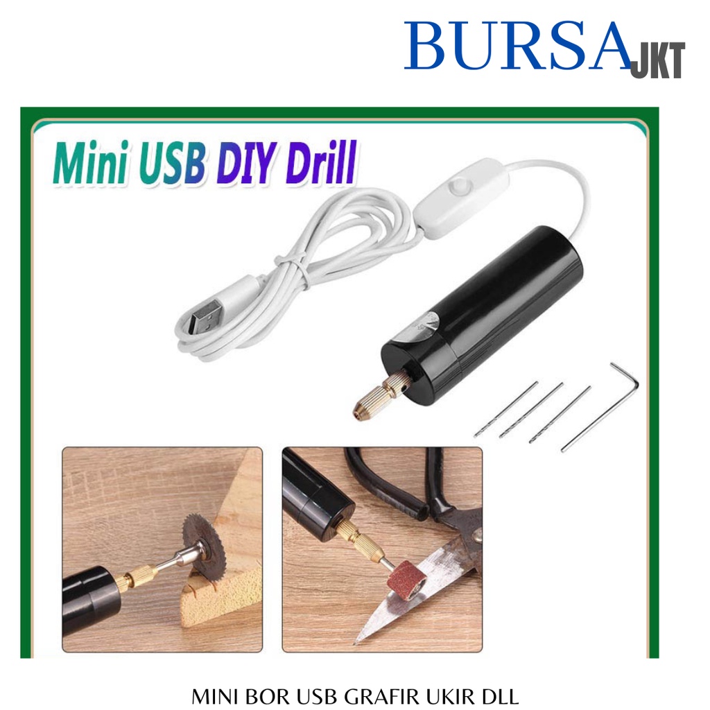 MESIN BOR MINI LISTRIK USB 5V BOR TANGAN DRILL CHUCK 13000 RPM GRAFIR TUNER NAIL ART DLL