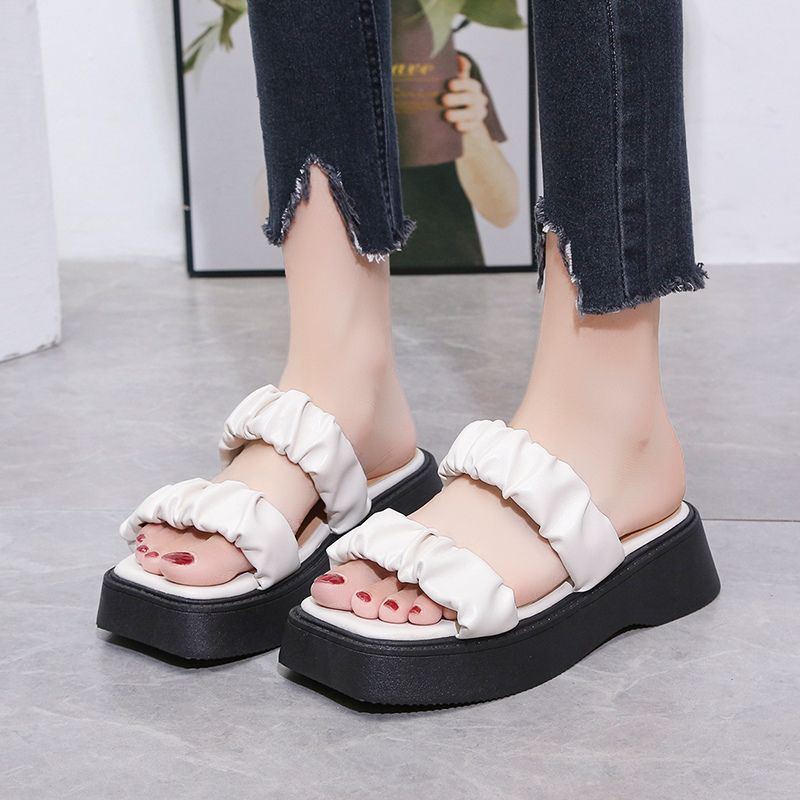 1071 Wedges Import Murah Sandal Wanita 3cm Sendal Flatshoes