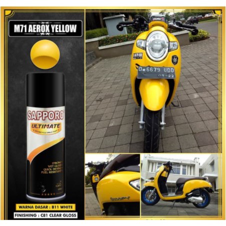 Cat Semprot Sapporo Ultimate M71 Aerox Yellow / Sapporo Spray / Pilok / Pylox