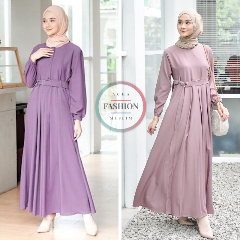 Gamis Syari Remaja Wanita Polos Abu Murah Terbaru 2021