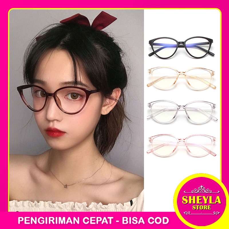 Kacamata Anti Radiasi Cat Eye / Kacamata Wanita Import Korean Style / Fashion Cat Eye Eyeglasses / TV-4