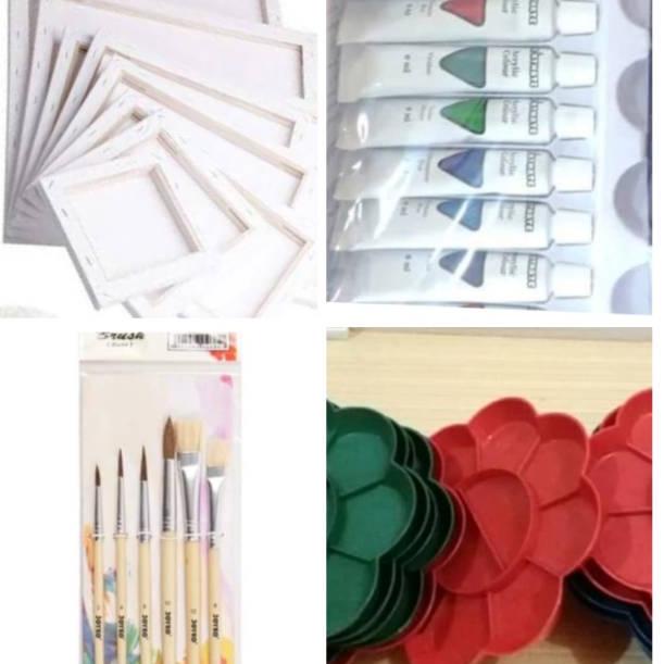 

[PRODUK JA9VK] Paket Lukis (kanvas 20x20+kuas+palet+cat akrilik) PB7