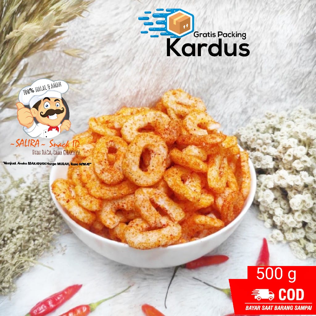 

RING SMAX SUPER PEDAS 500g / Ring smax / MAKANAN RINGAN CEMILAN MURAH JAJANAN XTRA PEDAS