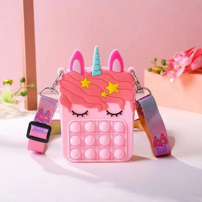 DODORY DDR1441 Tas Pop It Jelly Rubber Tas Selempang Anak Tas Pop It Unicorn