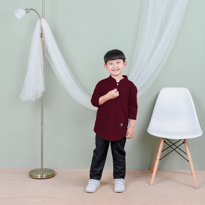 QOMISHU Kurta Kaos Basic Katun Combed Tebal Adem Modis KHAFID KIDS