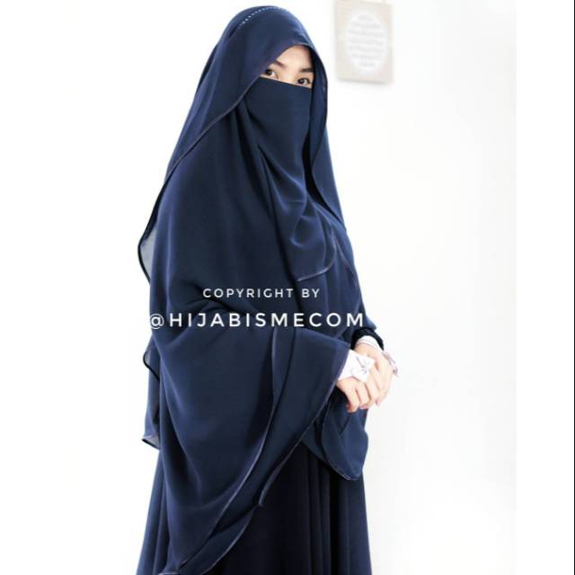 KHIMAR FARFALLA LITE NAVY BY  HIJABISME