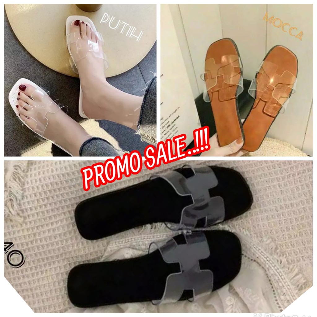 PROMO SALE..!!! SANDAL TEPLEK WANITA CASUAL MEKA JELLY &quot;H&quot;