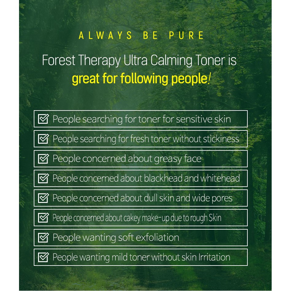 ALWAYS BE PURE - Forest Therapy Ultra Calming Duo ( Toner 30 ml + Cream 80 ml )