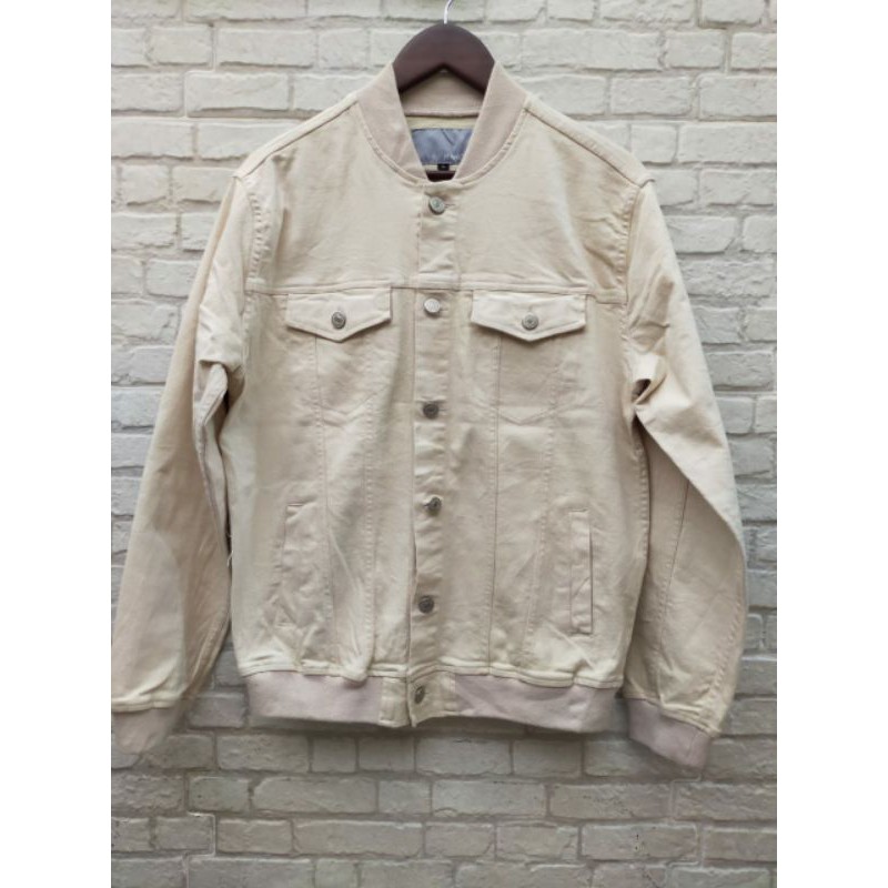jaket denim putih